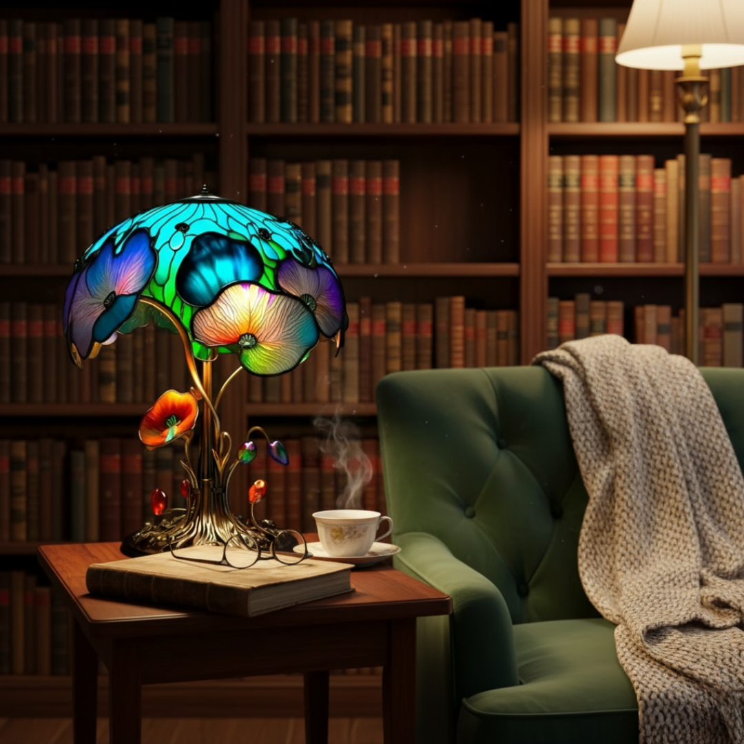 Floral Mushroom Mosaic Lamp