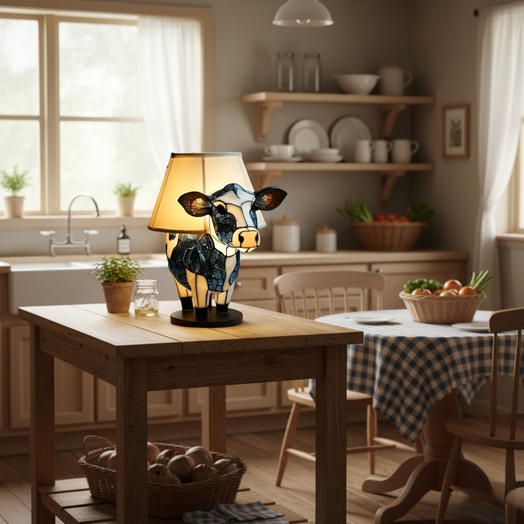 Holstein Cow Mosaic Lamp