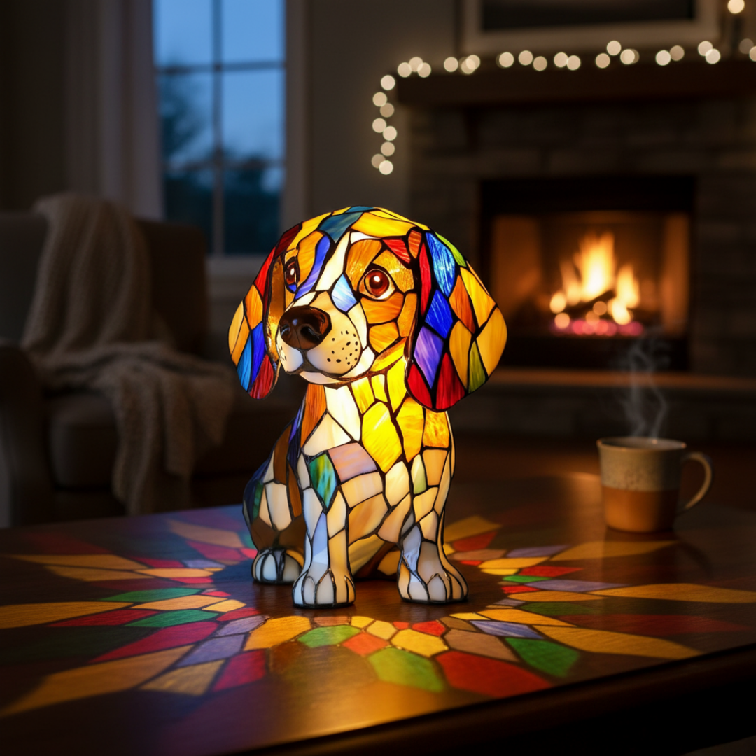 Beagle Mosaic Lamp