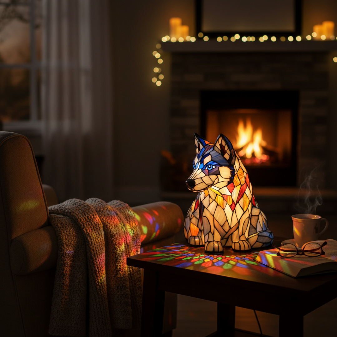 Husky Mosaic Lamp