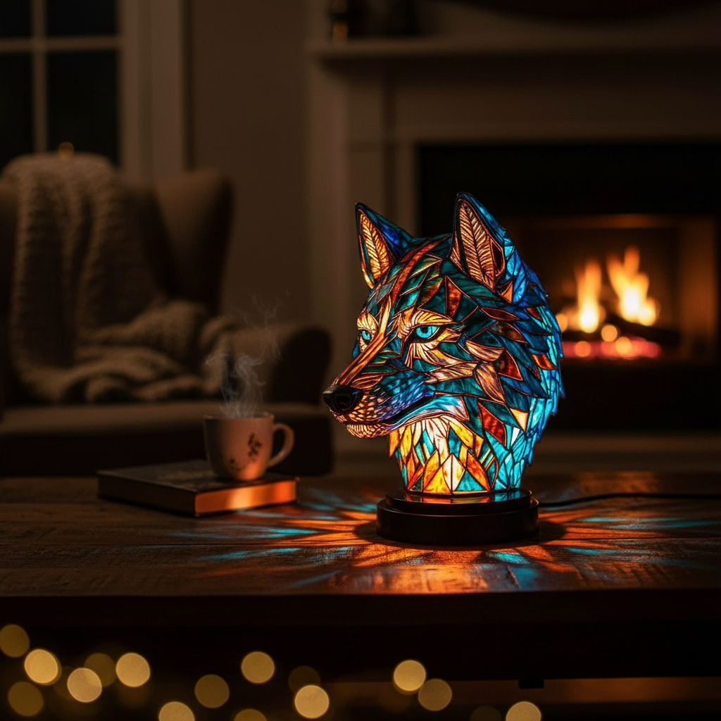 Wolf Mosaic Lamp