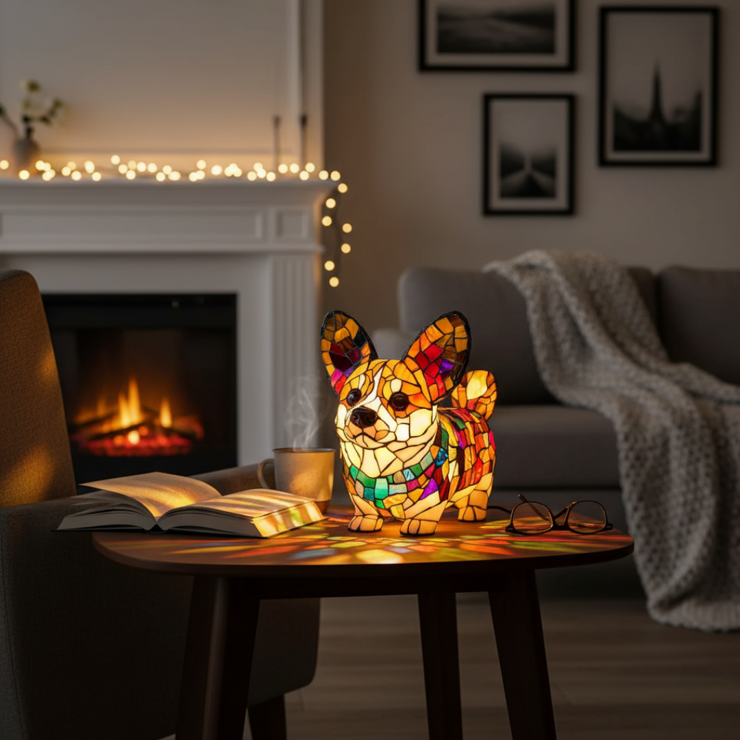 Corgi Mosaic Lamp