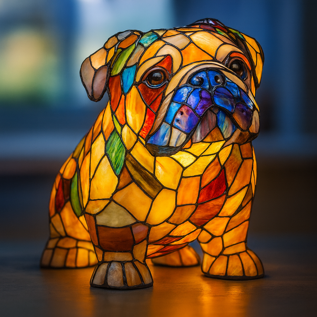 Bulldog Mosaic Lamp