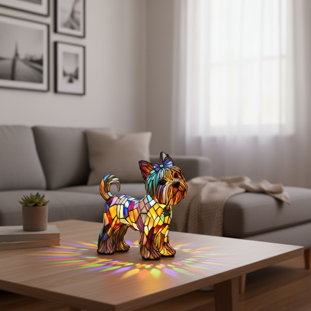 Yorkshire Terrier Mosaic Lamp