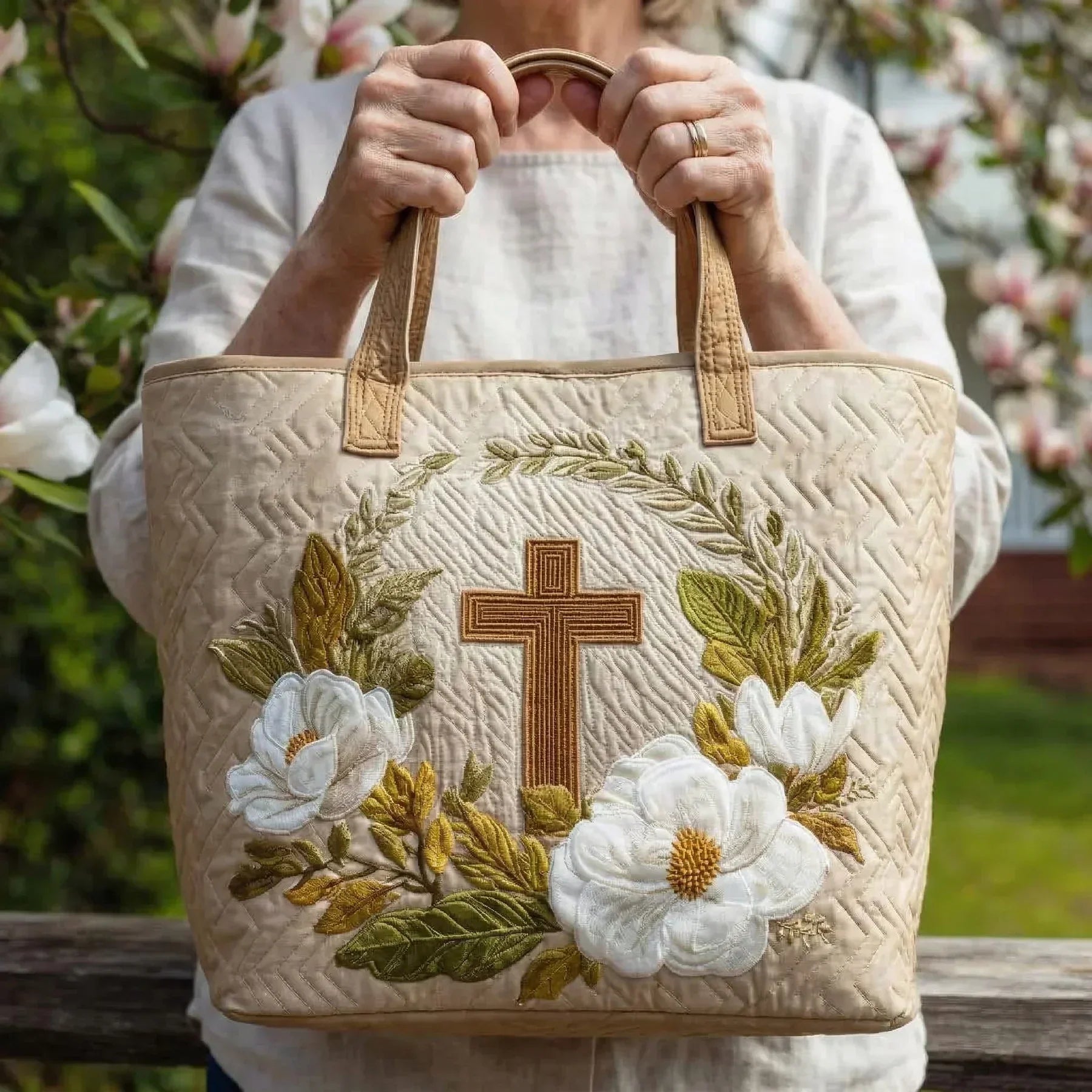Quilted Tote Bag – Holy Cross