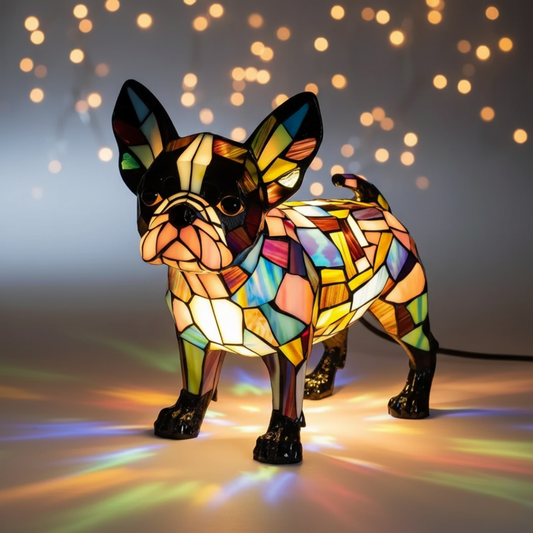 Boston Terrier Mosaic Lamp