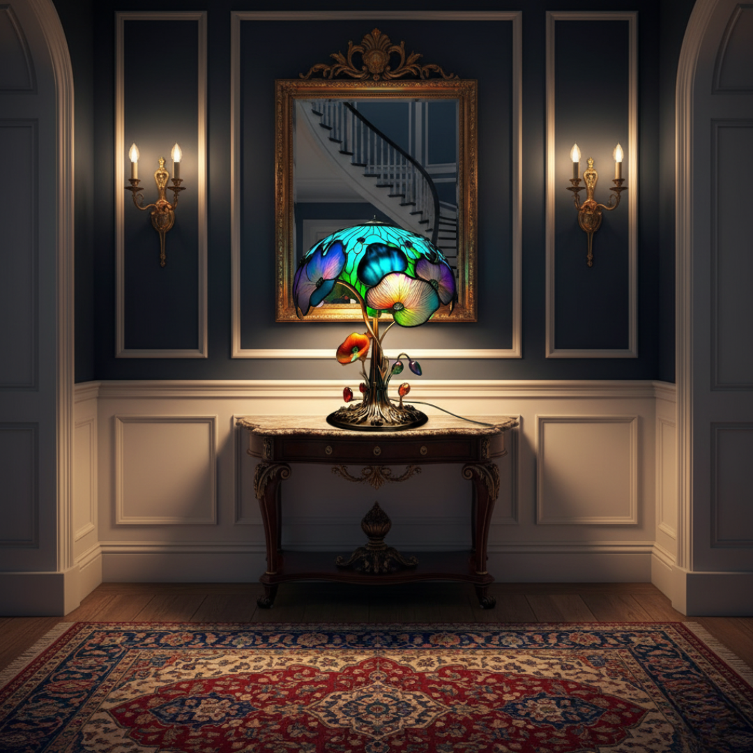Floral Mushroom Mosaic Lamp