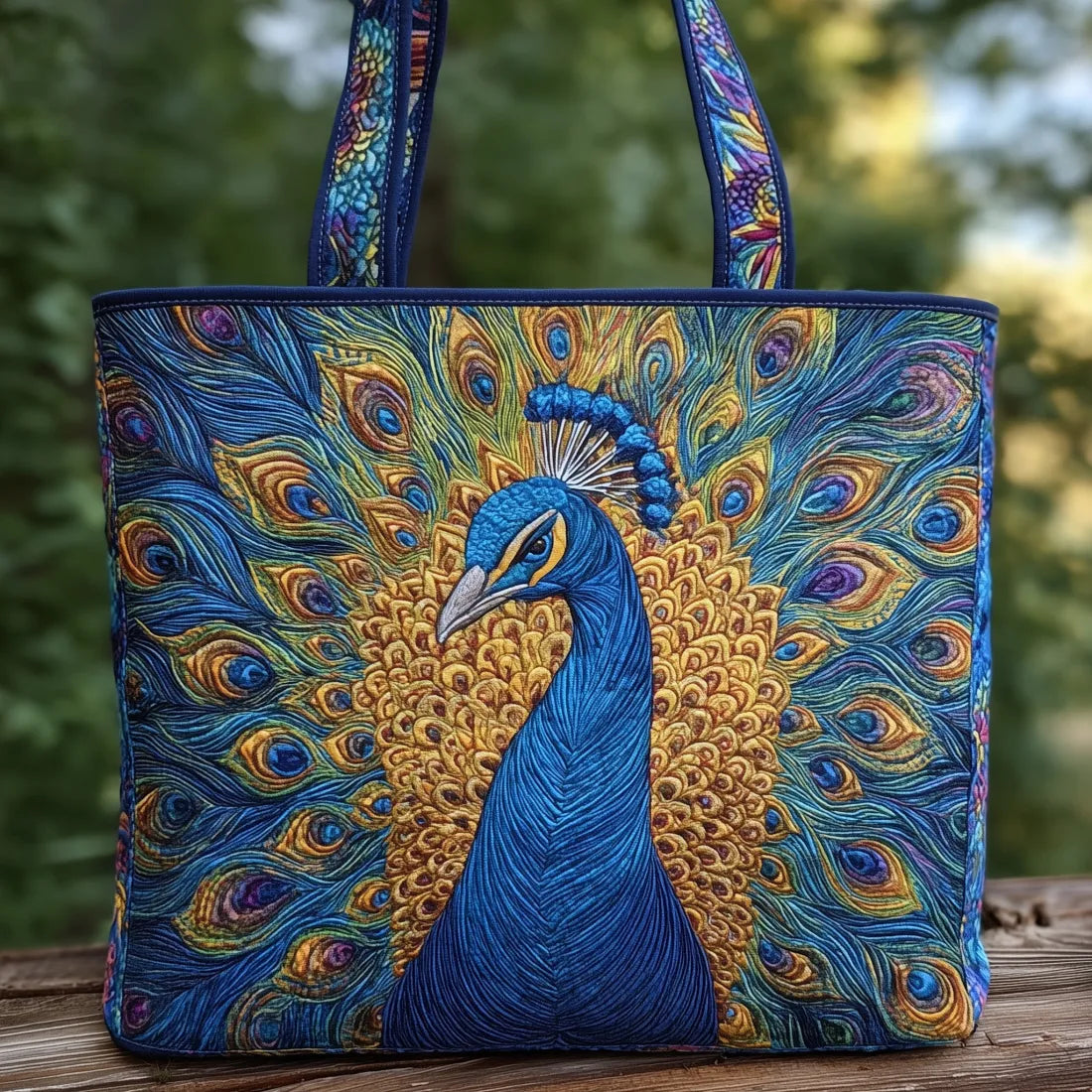 Quilted Tote Bag – Royal Peacock