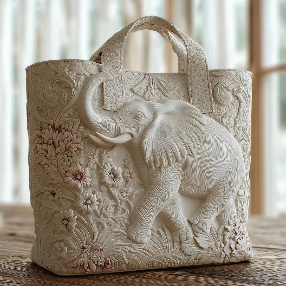 Quilted Tote Bag – Elephant Embrace
