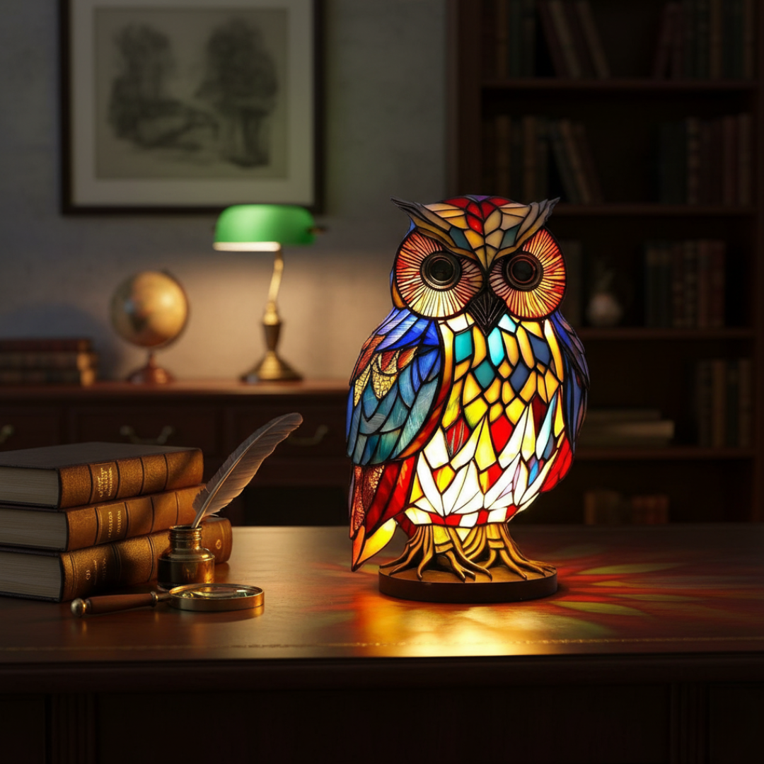 Owl Mosaic Lamp
