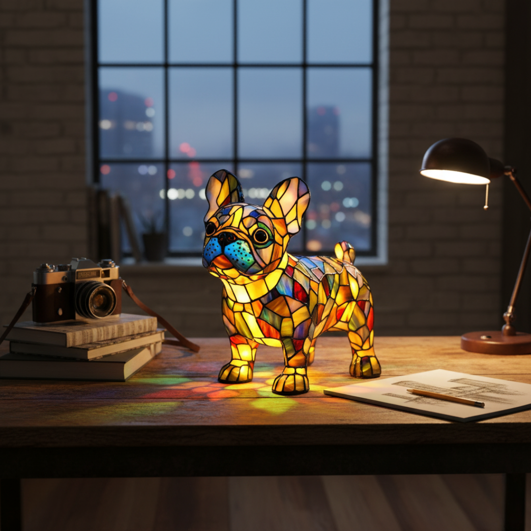 French Bulldog Mosaic Lamp
