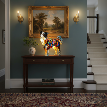 Border Collie Mosaic Lamp