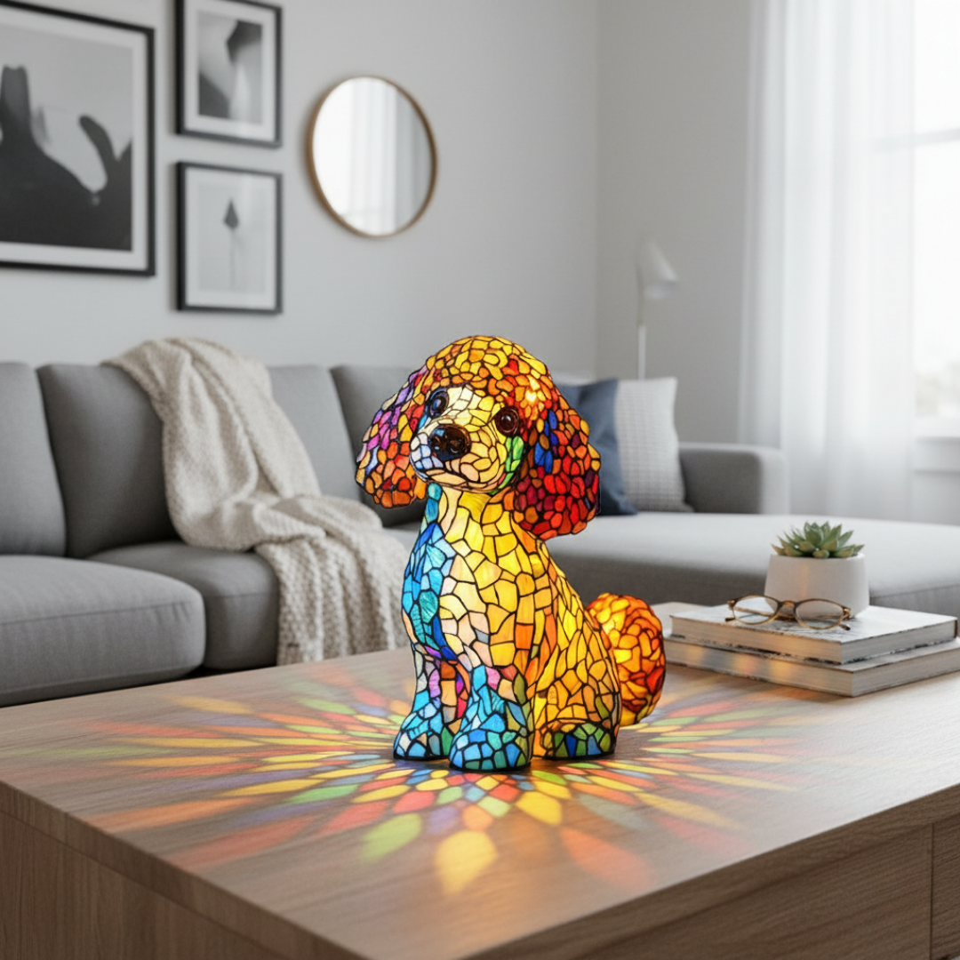 Poodle Mosaic Lamp