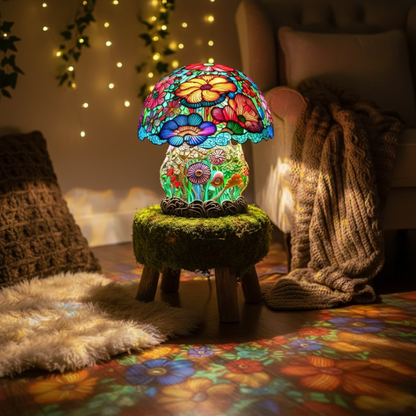 Glazed Mushroom Mosaic Lamp