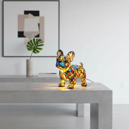 French Bulldog Mosaic Lamp