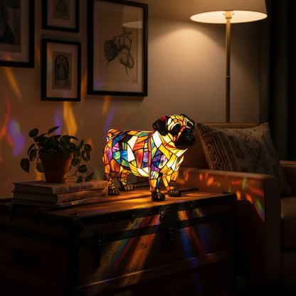 Pug Mosaic Lamp
