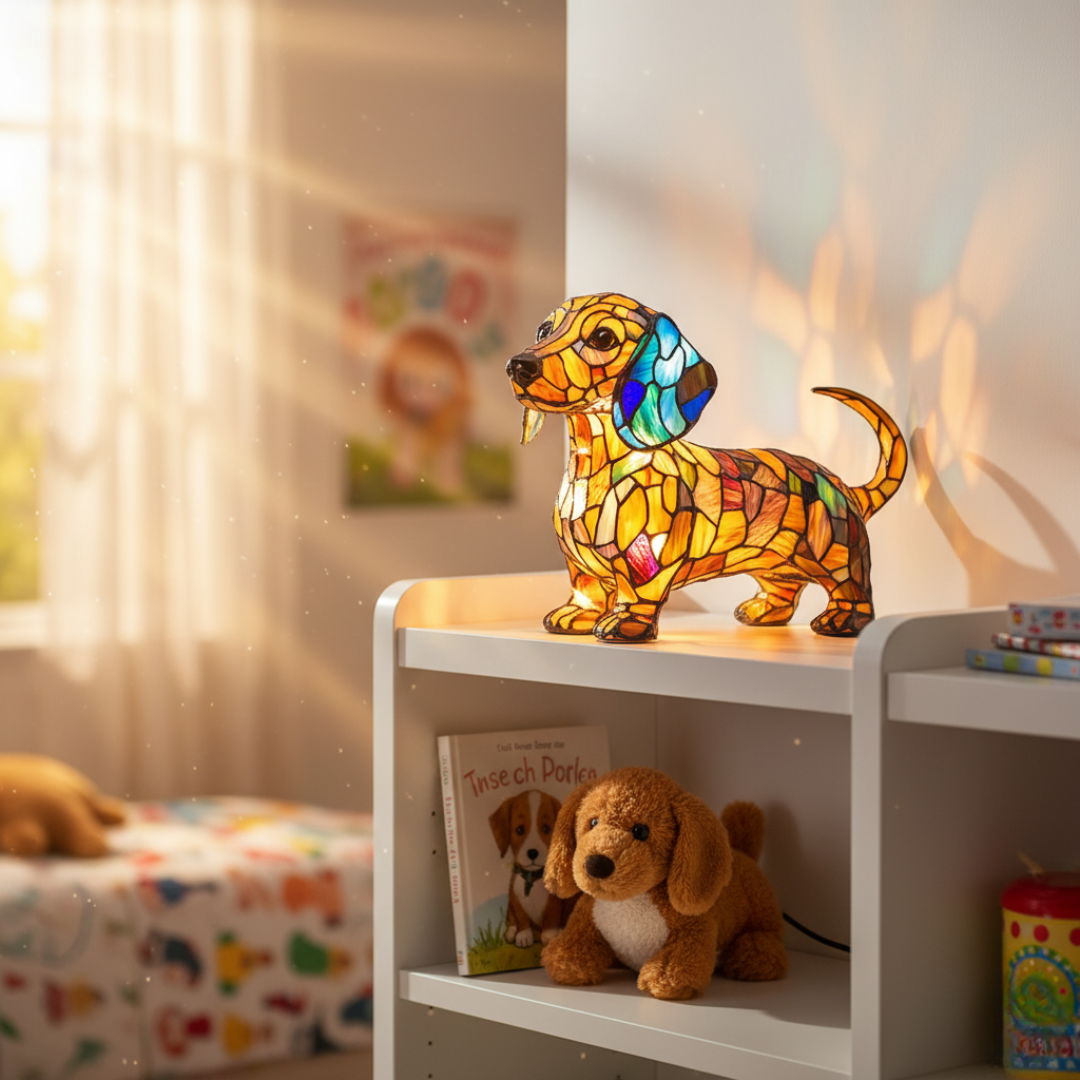Dachshund Mosaic Lamp