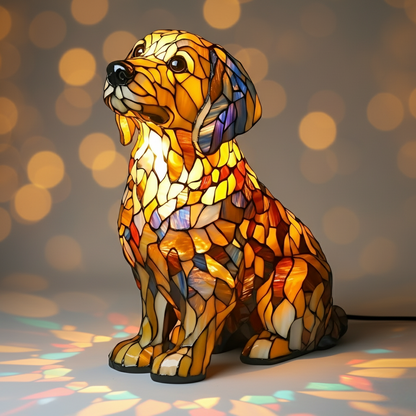 Buddy – Golden Retriever Mosaic Lamp