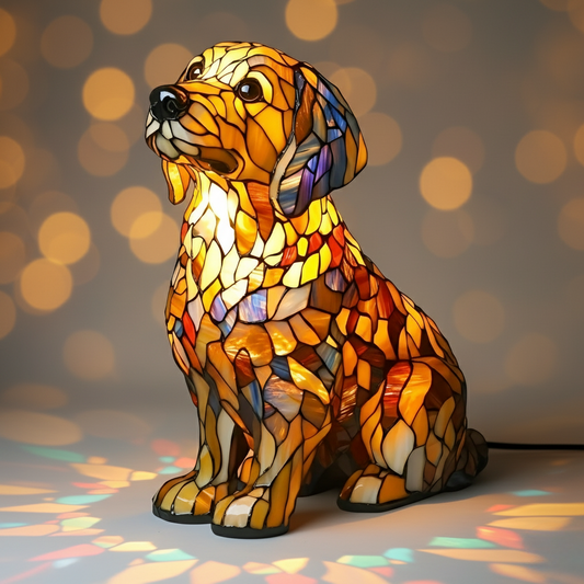 Buddy – Golden Retriever Mosaic Lamp