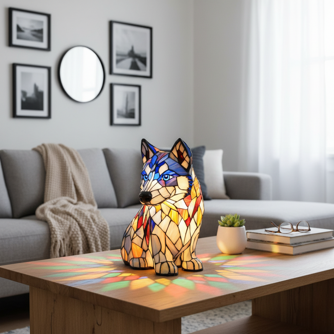 Husky Mosaic Lamp
