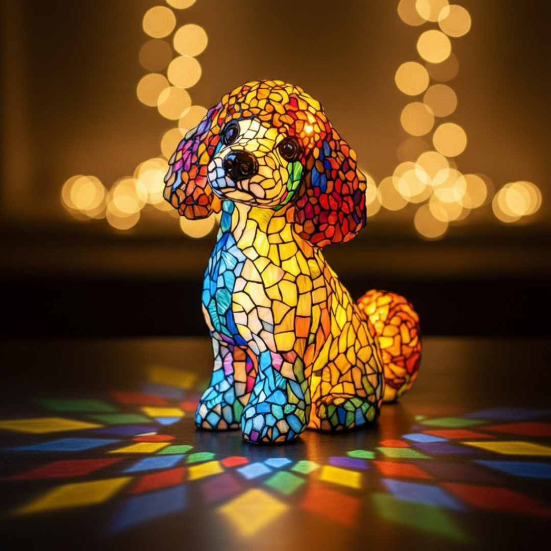 Poodle Mosaic Lamp