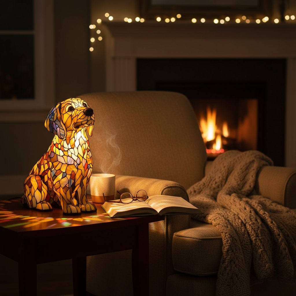 Buddy – Golden Retriever Mosaic Lamp
