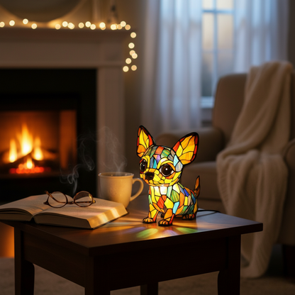 Chihuahua Mosaic Lamp