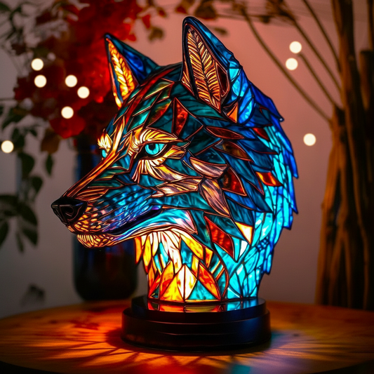 Wolf Mosaic Lamp
