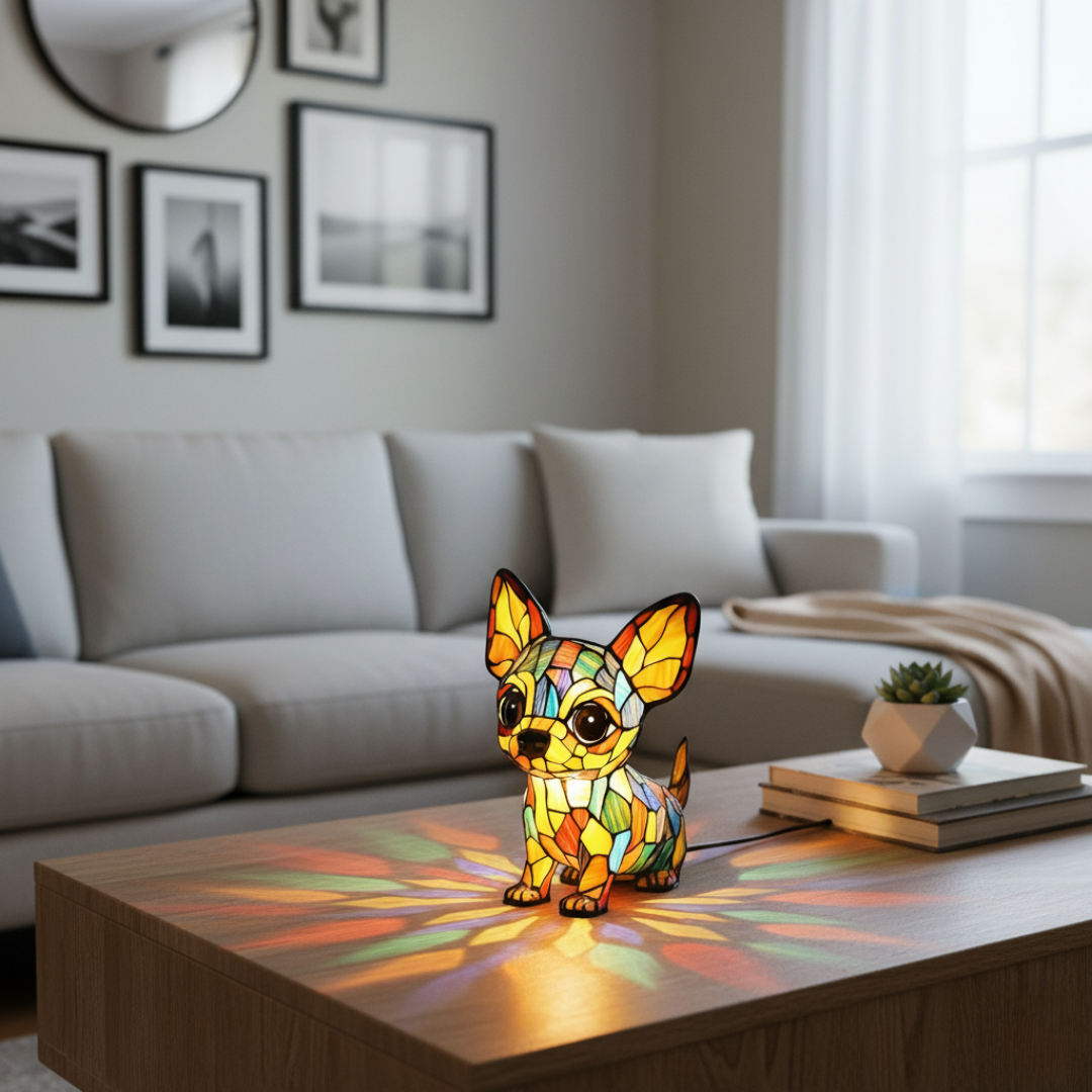 Chihuahua Mosaic Lamp