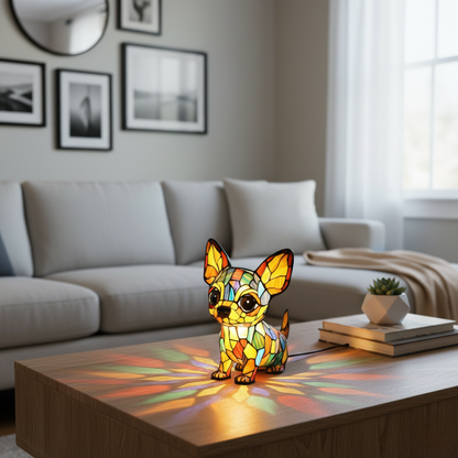 Chihuahua Mosaic Lamp