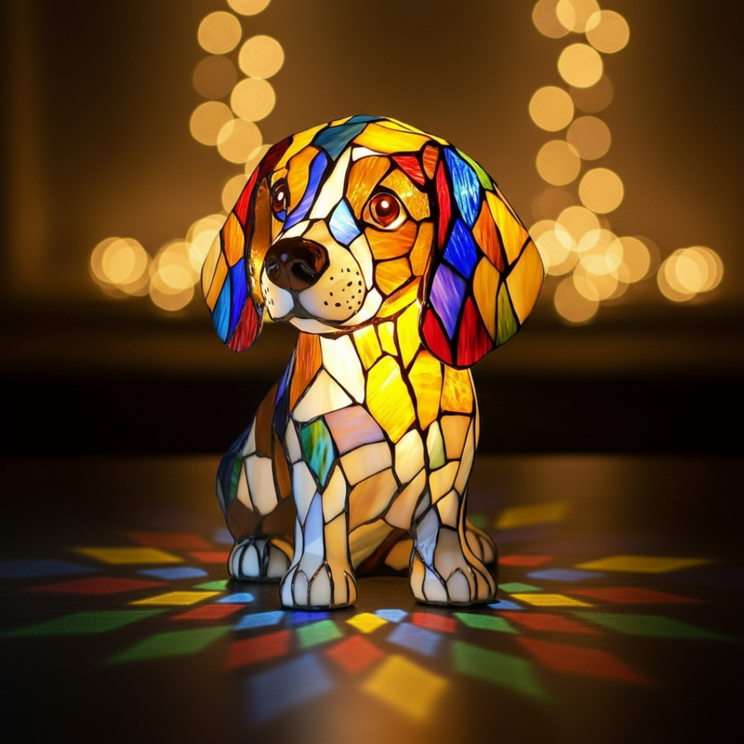 Beagle Mosaic Lamp