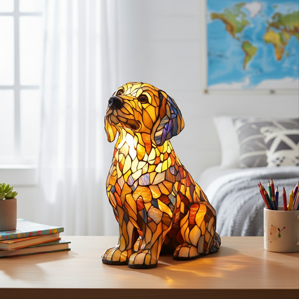 Buddy – Golden Retriever Mosaic Lamp
