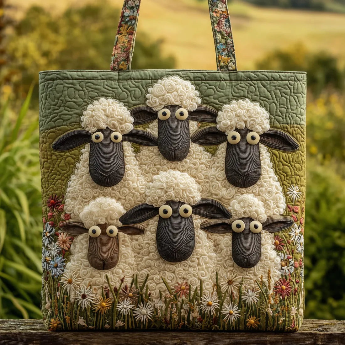 Quilted Tote Bag – Five Little Sheep