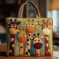 Quilted Tote Bag – Giraffe Family