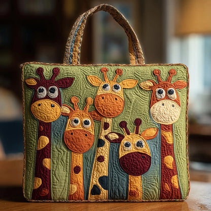 Quilted Tote Bag – Giraffe Family