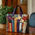 Quilted Tote Bag – Book Lover's Bouquet
