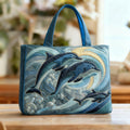 Quilted Tote Bag – Ocean Dolphins
