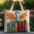 Quilted Tote Bag – Emerald Dragon & Books