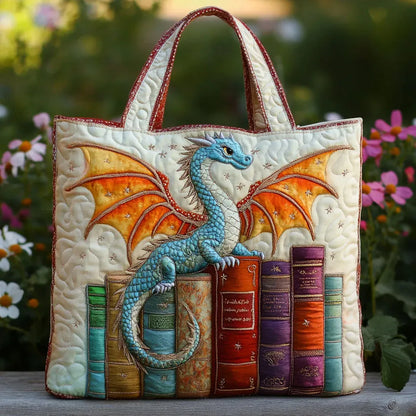 Quilted Tote Bag – Emerald Dragon & Books