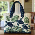 Quilted Tote Bag – Sea Turtle Grace