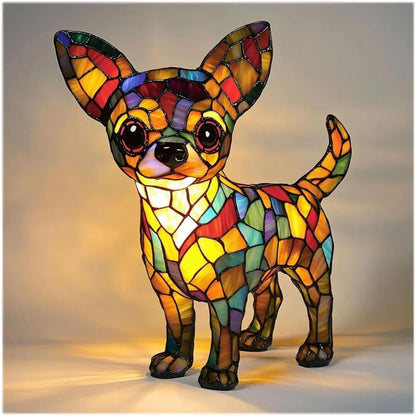 Chihuahua Pup Mosaic Lamp