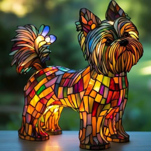 Yorkshire Terrier Mosaic Lamp