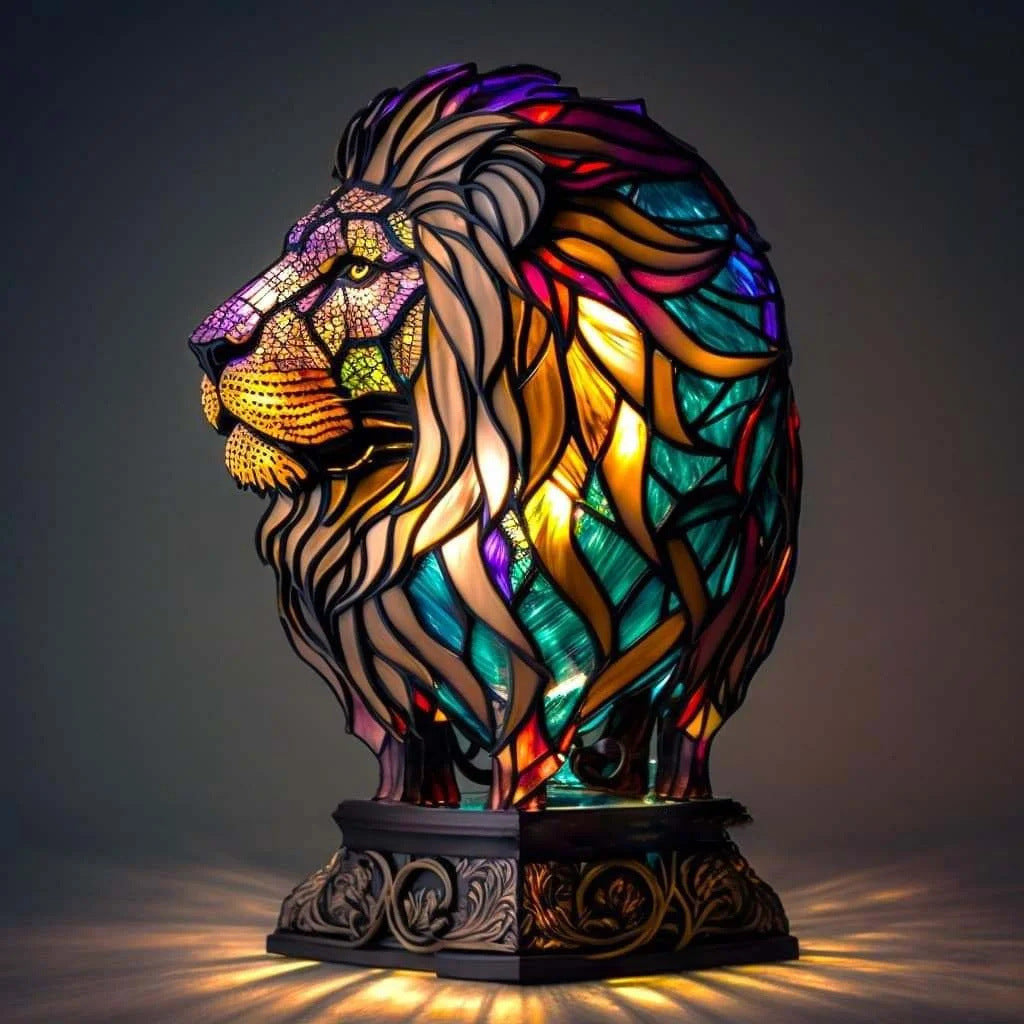 Lion Mosaic Lamp