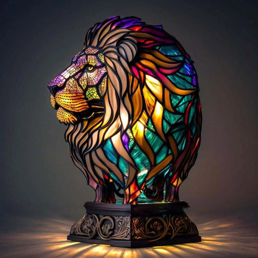 Lion Mosaic Lamp