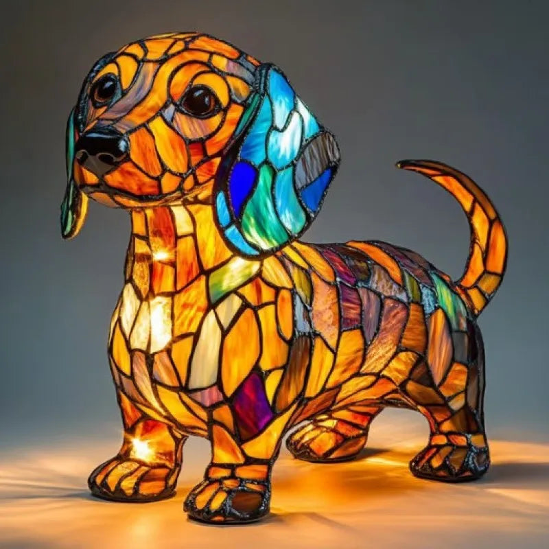 Dachshund Mosaic Lamp