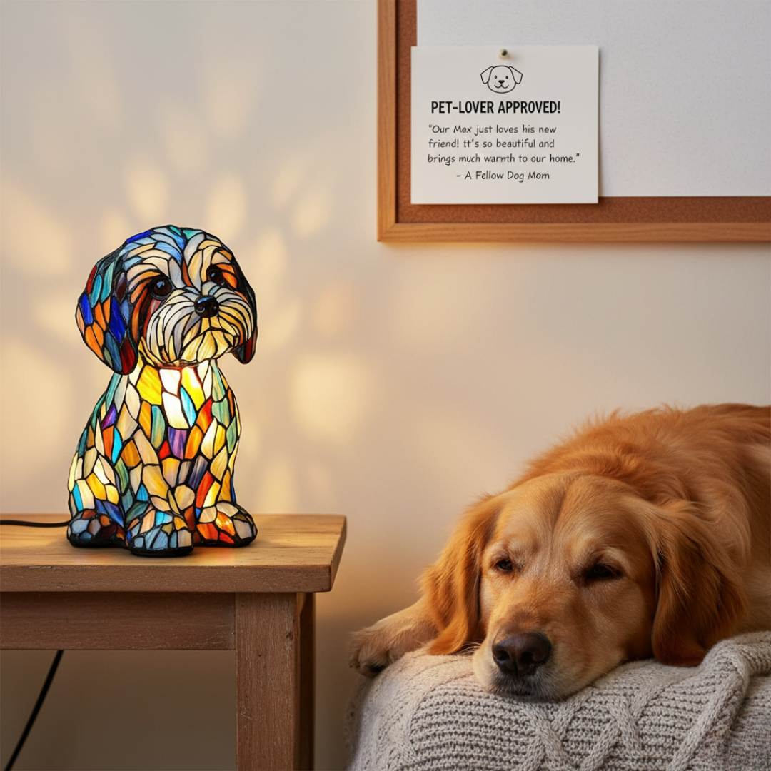 Shih Tzu Mosaic Lamp