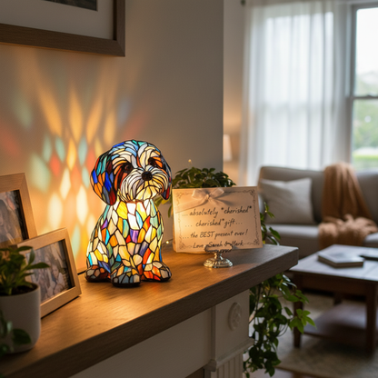 Shih Tzu Mosaic Lamp