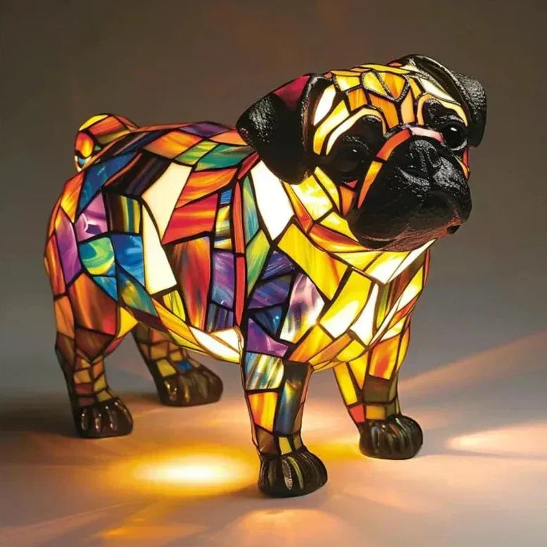 Pug Mosaic Lamp