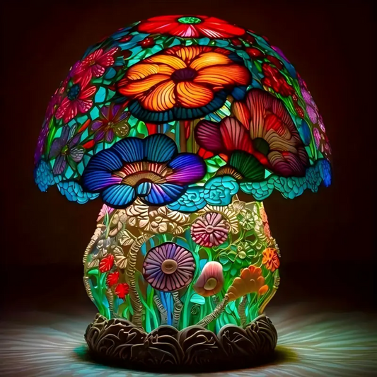 Glazed Mushroom Mosaic Lamp