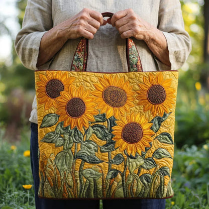 Quilted Tote Bag – Classic Sunflowers
